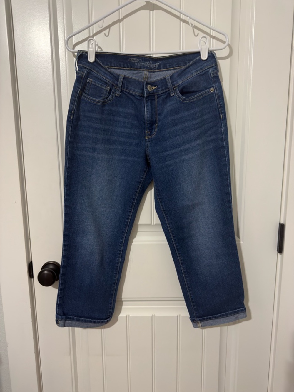 Old Navy Dark Blue Cropped Mid-Rise Jeans